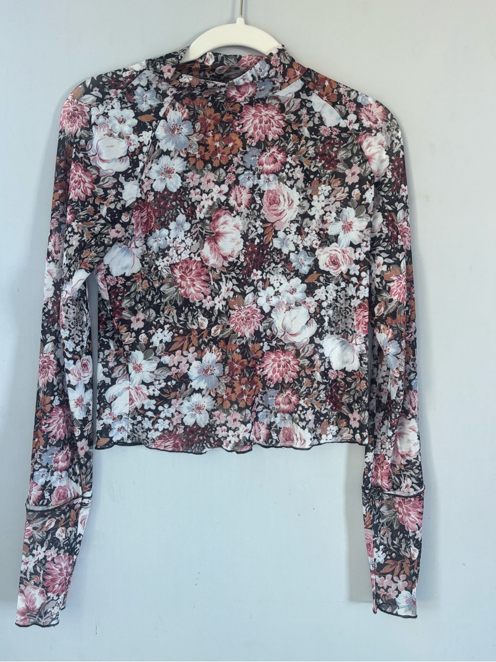 NWOT Floral Mesh Top